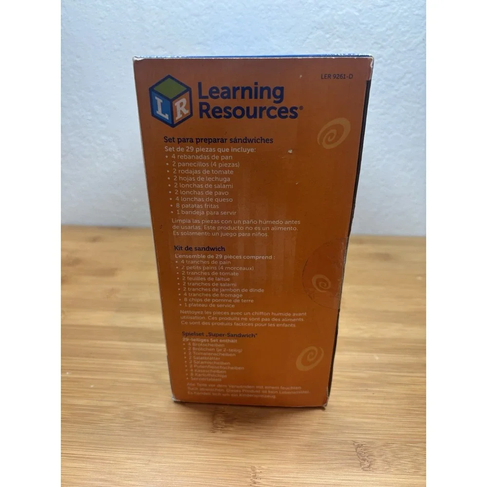 Learning Resources Super Sandwich Set - 29 Pieces. New